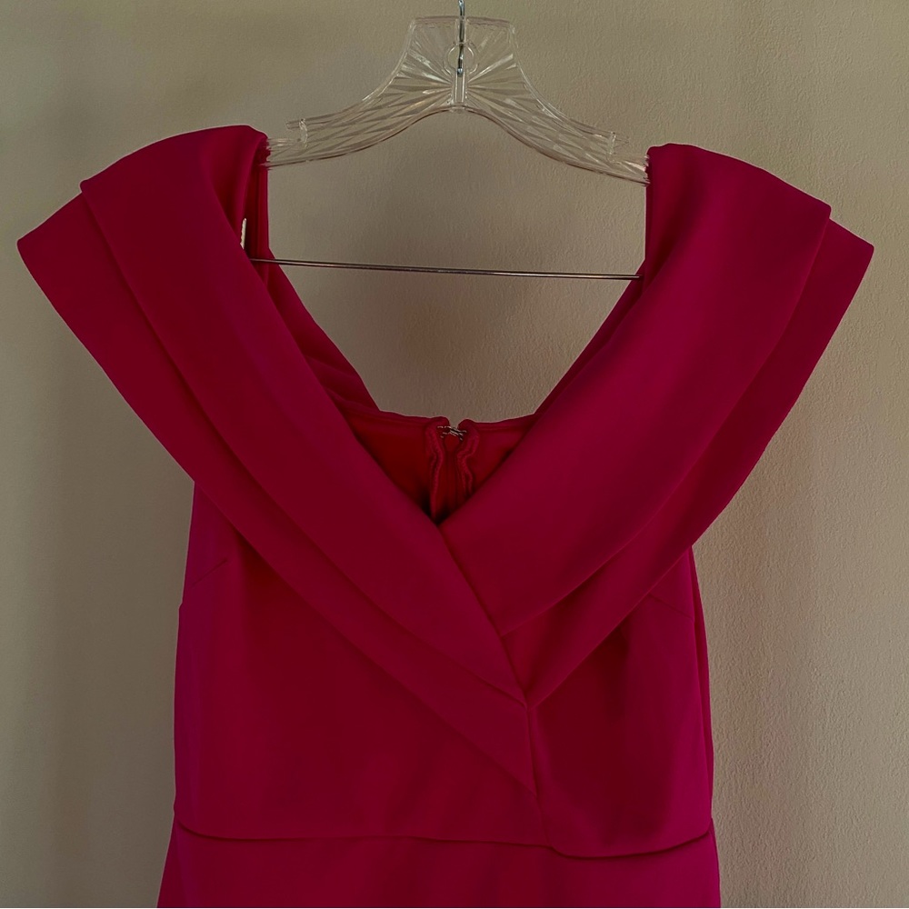 Hot pink midi pencil dress